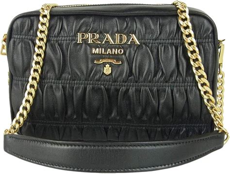 prada bandoliera vela nero|Prada Bandoliera Nappa Gaufre Nero Mini Shoulder Bag Black.